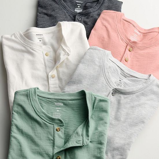 Men's Sonoma Goods For Life® Adaptive Essential Short Sleeve Henley T-Shirt