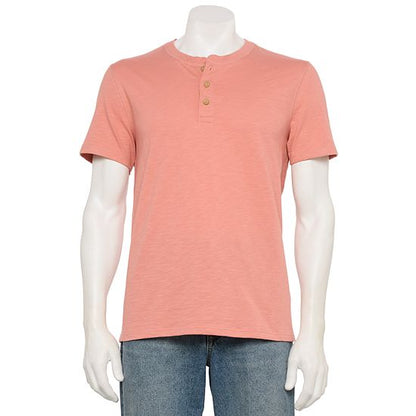 Men's Sonoma Goods For Life® Adaptive Essential Short Sleeve Henley T-Shirt