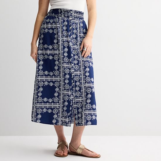 Women's Sonoma Goods For Life® Button-Front Midi Skirt