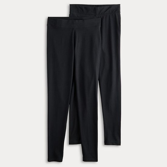 Women's Sonoma Goods For Life® Mid Rise Essential Leggings 2-pk.