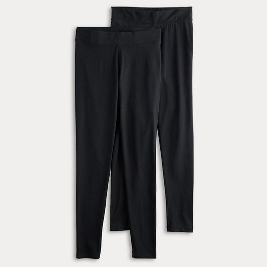 Women's Sonoma Goods For Life® Mid Rise Essential Leggings 2-pk.
