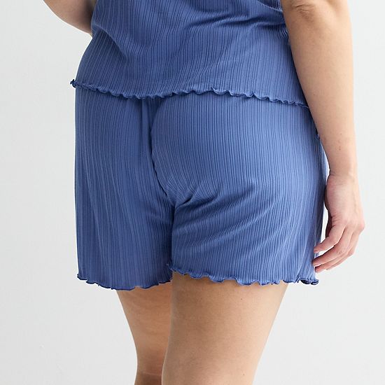 Plus Size Sonoma Goods For Life® Elevated Rib Pajama Shorts