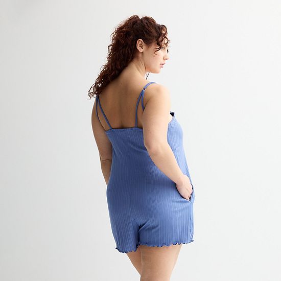 Plus Size Sonoma Goods For Life® Elevated Rib Pajama Romper