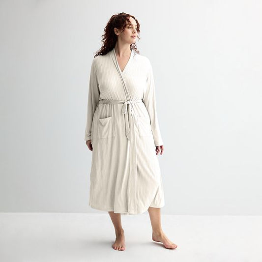Plus Size Sonoma Goods For Life® Elevated Rib Sleep Robe