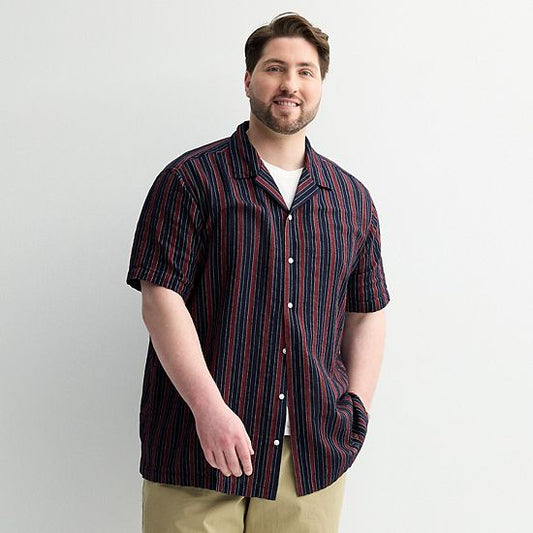 Big & Tall Sonoma Goods For Life® Short Sleeve Vacation Button-Down Shirt