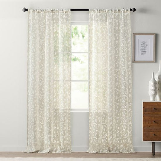 Sonoma Goods For Life® Nolia Sheer Rod Pocket Set Of 2 Window Curtain Panels