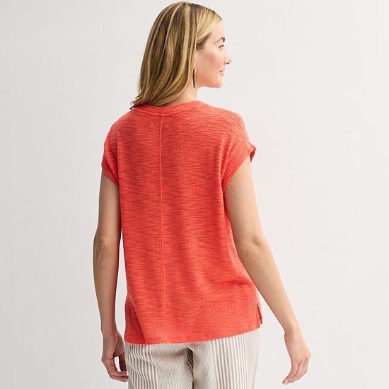 Petite Sonoma Goods For Life® Open Knit Muscle Tee