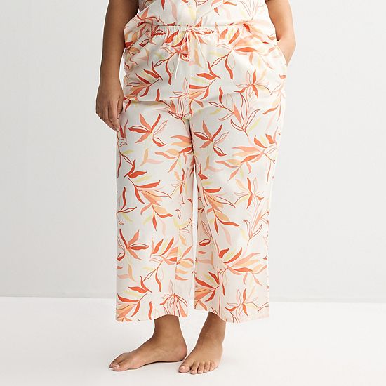Plus Size Sonoma Goods For Life® Linen Like Woven Pajama Pants