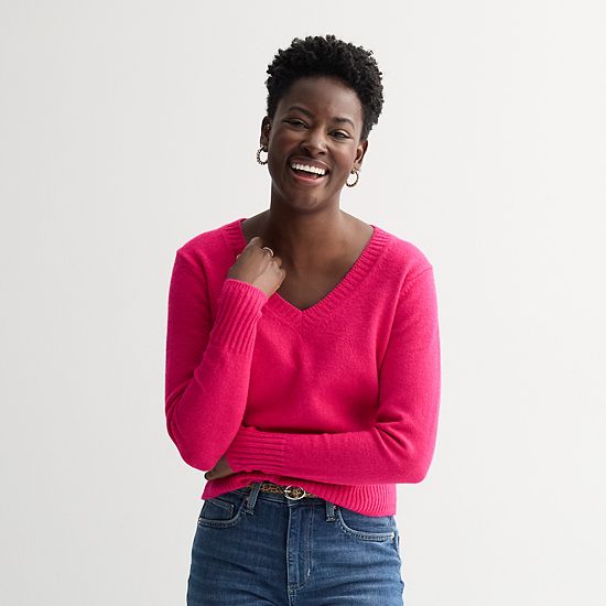 Petite Sonoma Goods For Life® Lightweight V-Neck Sweater