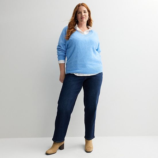Plus Size Sonoma Goods For Life® V-Neck Pullover Sweater