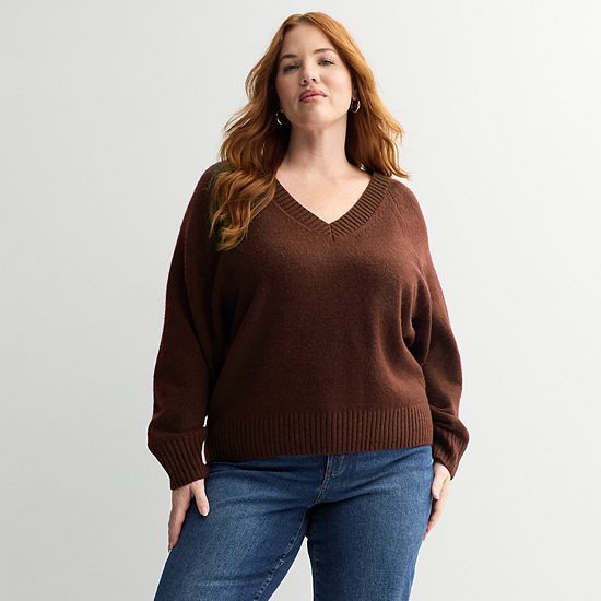 Plus Size Sonoma Goods For Life® V-Neck Pullover Sweater