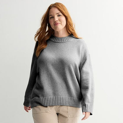 Plus Size Sonoma Goods For Life® Cozy Crew Neck Pullover Sweater