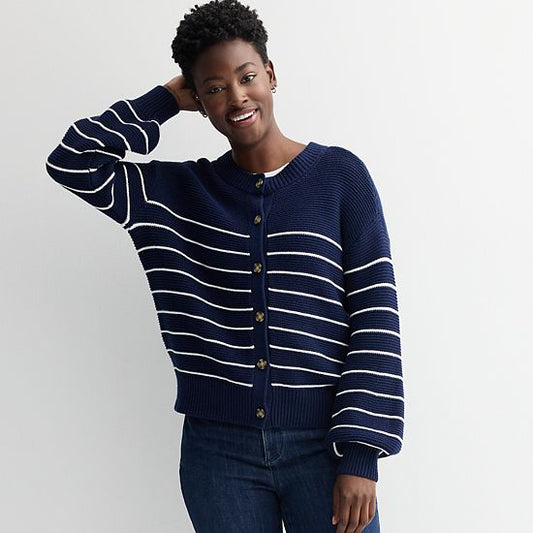 Women's Sonoma Goods For Life® Balloon Sleeve Button Up Cardigan