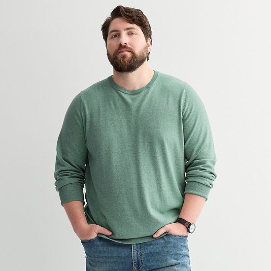 Big & Tall Sonoma Goods For Life® Lightweight Crewneck Sweater