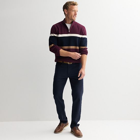 Men's Sonoma Goods For Life® Chest Stripe Quarter-Zip Sweater