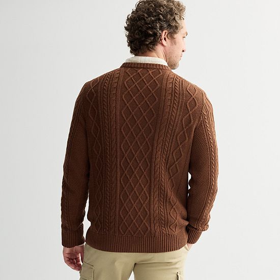 Men's Sonoma Goods For Life® Cable Knit Crewneck Sweater