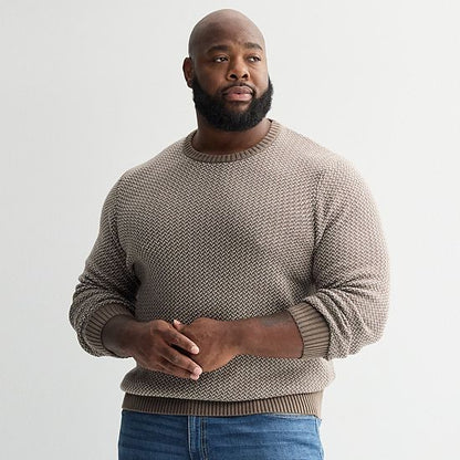 Big & Tall Sonoma Goods For Life® Birdseye Crewneck Sweater