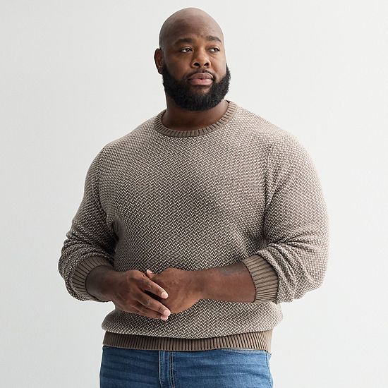 Big & Tall Sonoma Goods For Life® Birdseye Crewneck Sweater