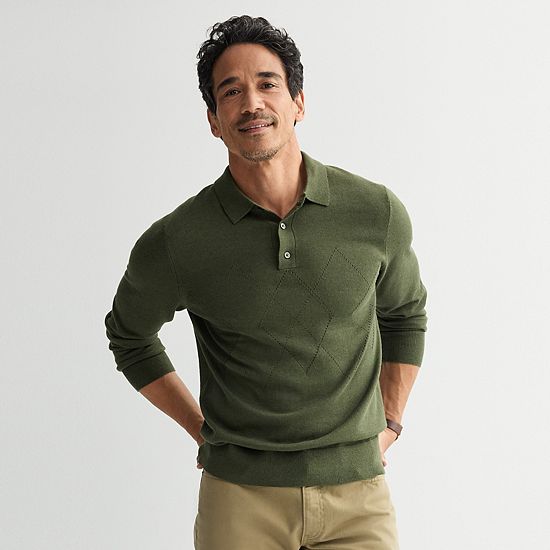 Men's Sonoma Goods For Life® Argyle Sweater Polo