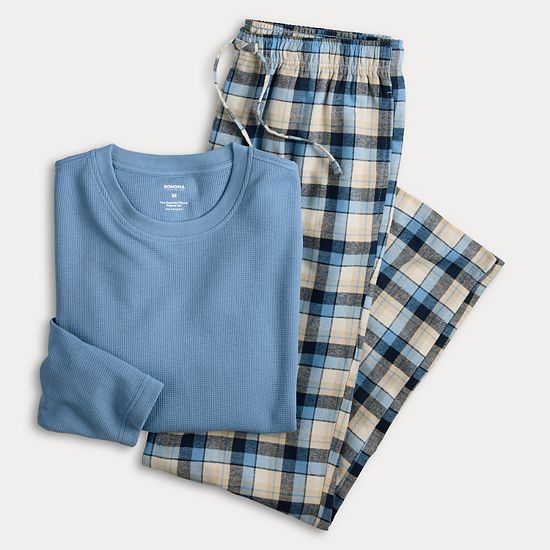 Men's Sonoma Goods For Life® 2-pc. Flannel Long Sleeve Pajama Top & Pajama Pants Set