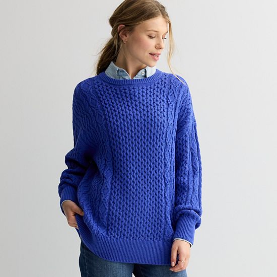 Women's Sonoma Goods For Life® Oversized Cable-Knit Sweater