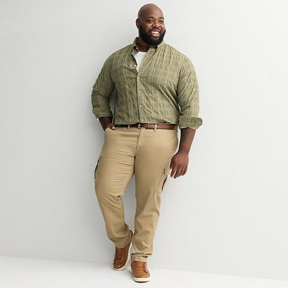Big & Tall Sonoma Goods For Life® Long Sleeve Perfect Length Corduroy Button Down Shirt