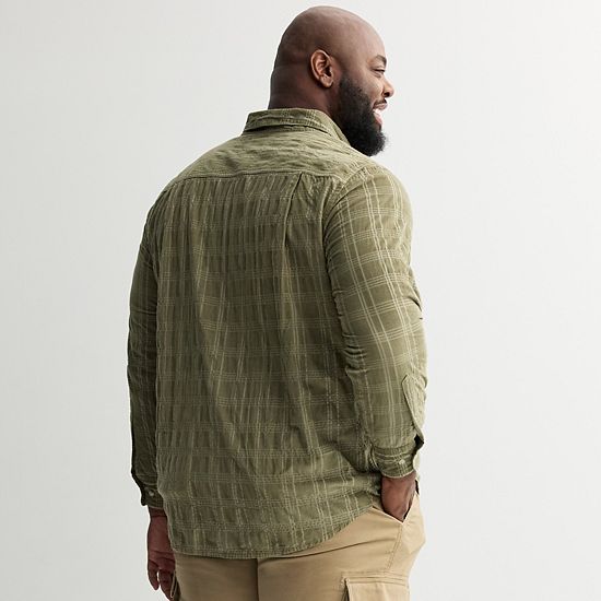 Big & Tall Sonoma Goods For Life® Long Sleeve Perfect Length Corduroy Button Down Shirt
