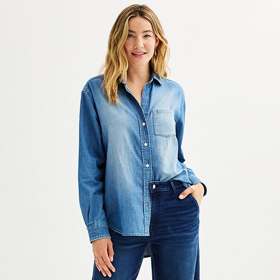 Petite Sonoma Goods For Life® Button-Down Denim Shirt