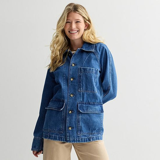 Women's Sonoma Goods For Life® Raglan Sleeve Denim Jacket