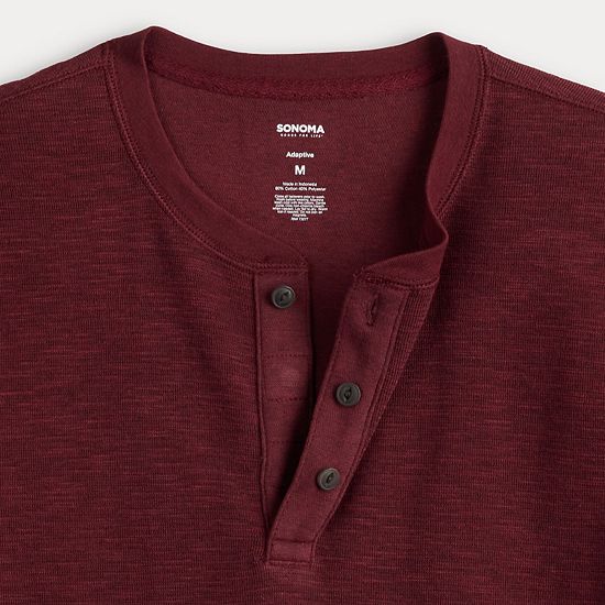 Men's Sonoma Goods For Life® Adaptive Long Sleeve Henley Tee