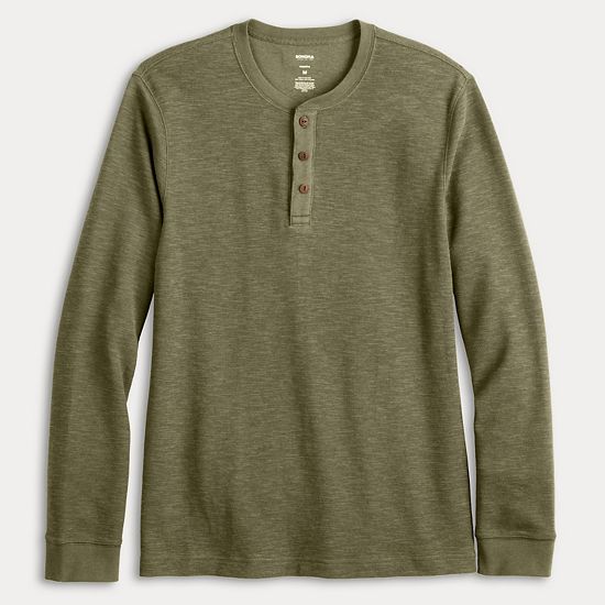Men's Sonoma Goods For Life® Adaptive Long Sleeve Henley Tee