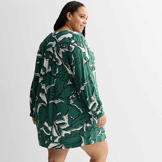 Plus Size Sonoma Goods For Life® Long Sleeve Pintuck Dress