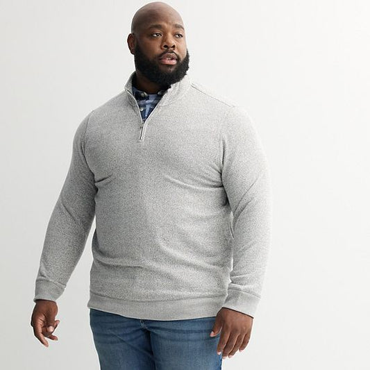Big & Tall Sonoma Goods For Life® Sweater Fleece Quarter Zip Pullover