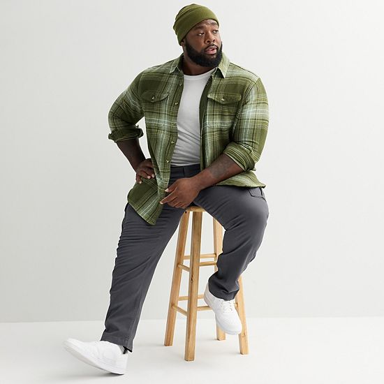 Big & Tall Sonoma Goods For Life® Heavyweight Flannel Long Sleeve Button-Down Shirt