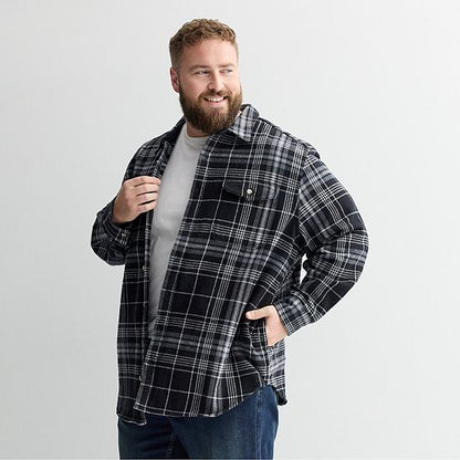 Big & Tall Sonoma Goods For Life® Heavyweight Flannel Long Sleeve Button-Down Shirt