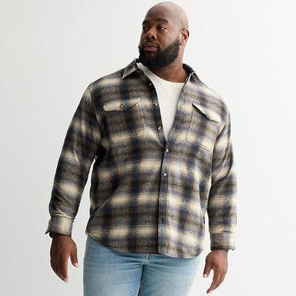 Big & Tall Sonoma Goods For Life® Heavyweight Flannel Long Sleeve Button-Down Shirt