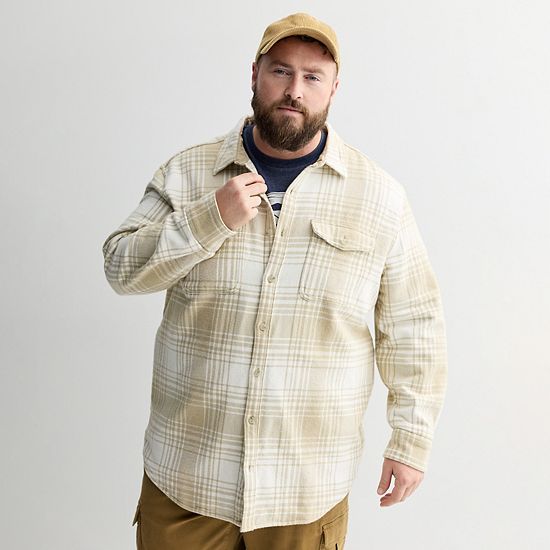 Big & Tall Sonoma Goods For Life® Heavyweight Flannel Long Sleeve Button-Down Shirt