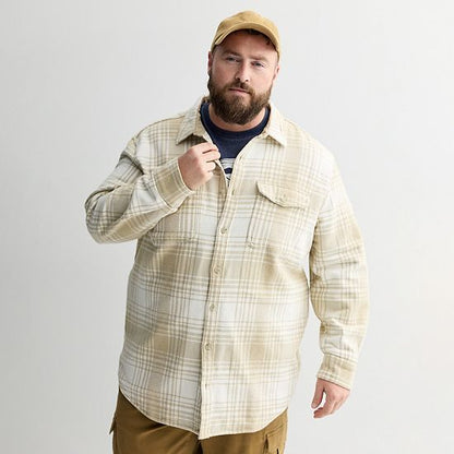 Big & Tall Sonoma Goods For Life® Heavyweight Flannel Long Sleeve Button-Down Shirt