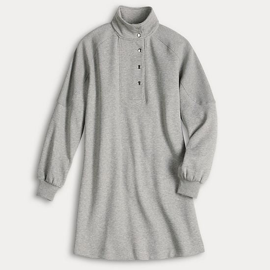 Petite Sonoma Goods For Life® Snap Collar Dolman Sleeve Sweatshirt Dress
