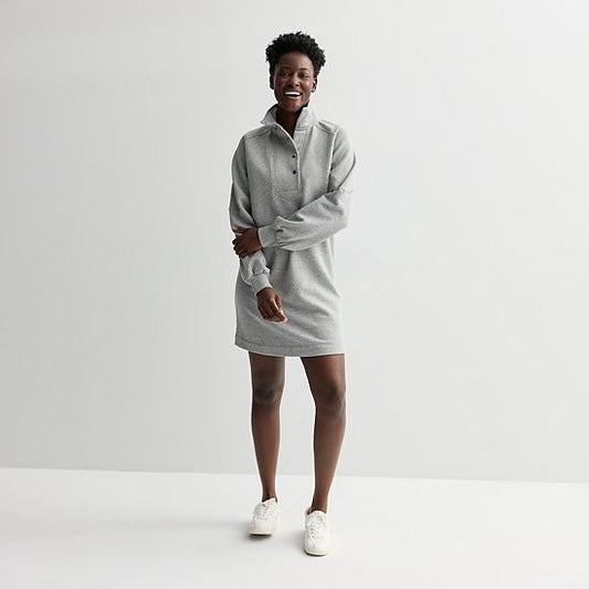 Petite Sonoma Goods For Life® Snap Collar Dolman Sleeve Sweatshirt Dress