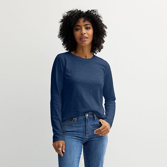 Petite Sonoma Goods For Life® Everyday Long Sleeve Crew Tee