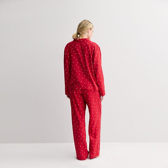 Women's Sonoma Goods For Life® 2-pc. Flannel Notch Pajama Top & Pajama Bottoms Set