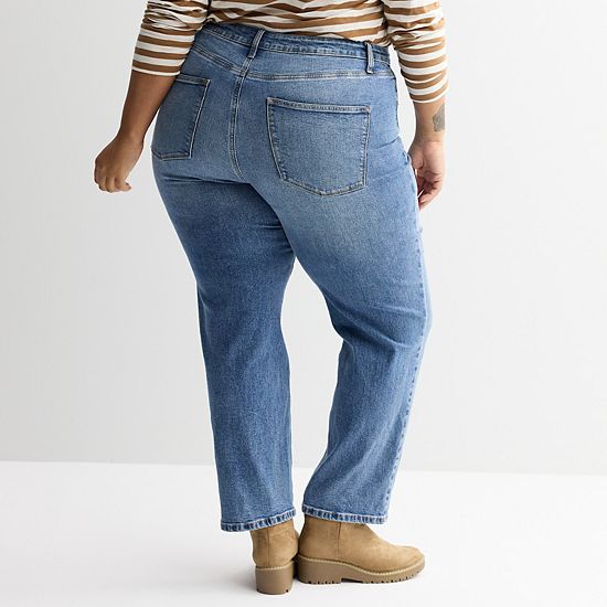 Plus Size Sonoma Goods For Life® High-Rise Straight Jeans