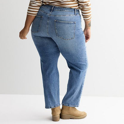 Plus Size Sonoma Goods For Life® High-Rise Straight Jeans