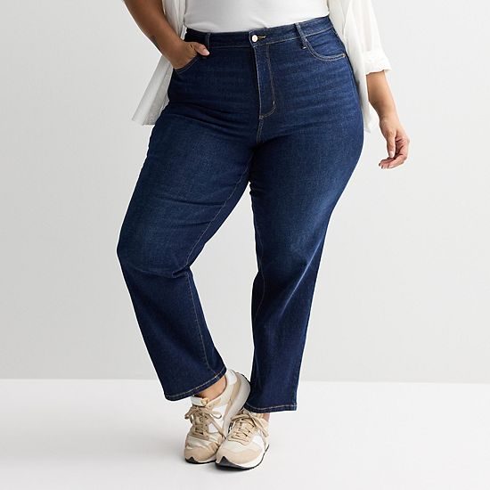 Plus Size Sonoma Goods For Life® High-Rise Straight Jeans