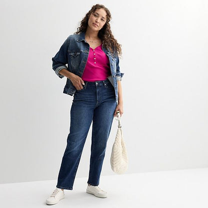 Women's Sonoma Goods For Life® Curvy High-Rise Straight Leg Jeans