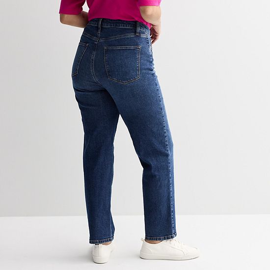 Women's Sonoma Goods For Life® Curvy High-Rise Straight Leg Jeans