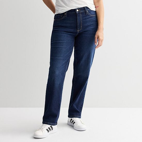 Women's Sonoma Goods For Life® Curvy High-Rise Straight Leg Jeans