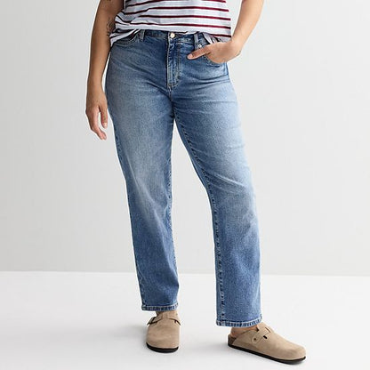 Women's Sonoma Goods For Life® Curvy High-Rise Straight Leg Jeans