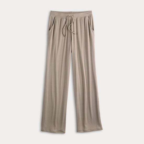 Women's Sonoma Goods For Life® Ribbed Open Leg Pajama Pants